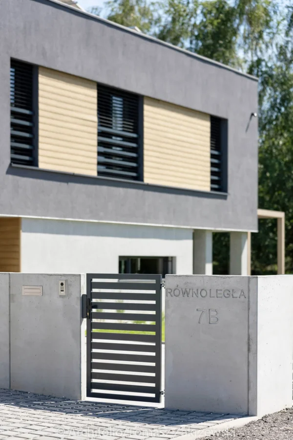 Mur ogrodzeniowy narożny - lewy - z betonu architektonicznego (100 cm szerokości)