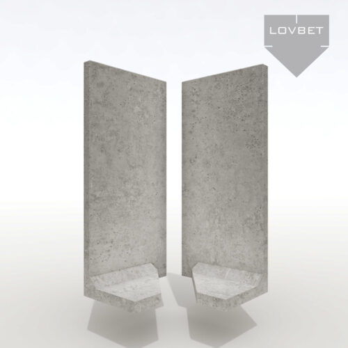 narożniki Mur ogrodzeniowy narożny z betonu architektonicznego - komplet narożników składa się z dwóch elementów (100 cm szerokości)