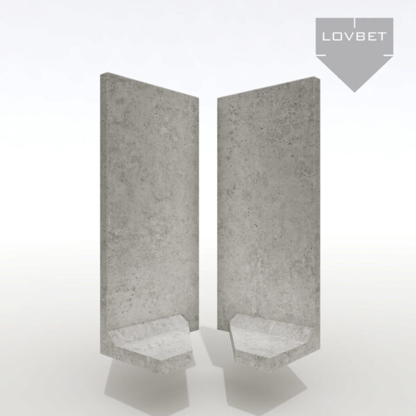 narożniki Mur ogrodzeniowy narożny z betonu architektonicznego - komplet narożników składa się z dwóch elementów (100 cm szerokości)