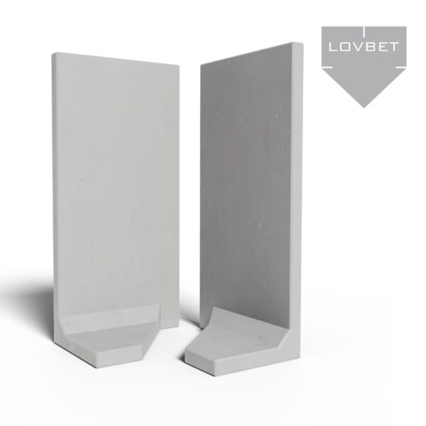 Mur ogrodzeniowy narożny z betonu architektonicznego - komplet narożników składa się z dwóch elementów (100 cm szerokości)